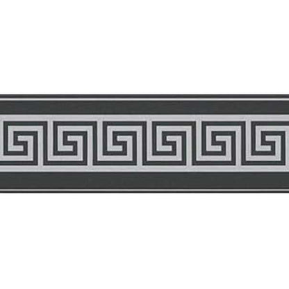 Bordo adesivo Greca Nero Argento metallica