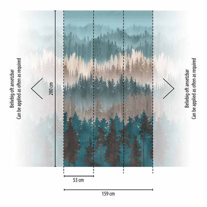 Carta da parati Nordic Forest | pannello digitale in TNT