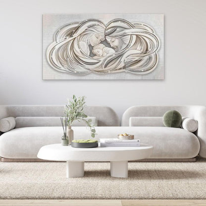 Quadro religioso Sacra Famiglia Modern su tela con glitter