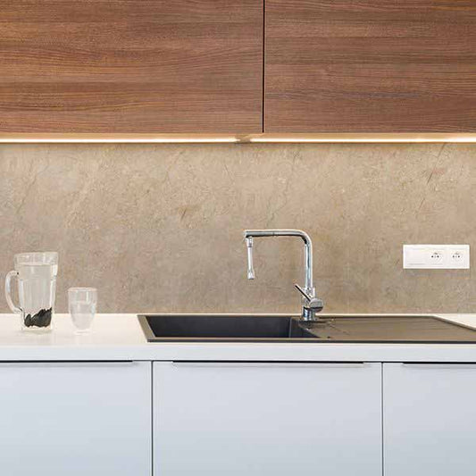 Paraschizzi adesivo cucina Pietra Beige ignifugo