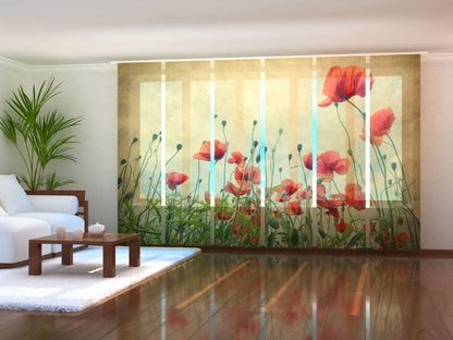 Tenda a pannelli scorrevoli Papaveri Vintage