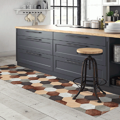 Passatoia in vinile esagoni legno