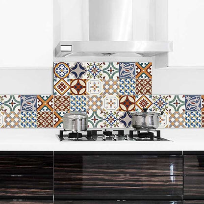 Paraschizzi cucina in alluminio Piastrelle Natural