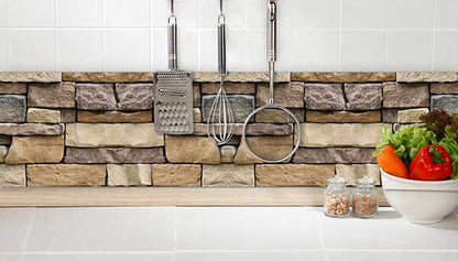 Paraschizzi cucina in alluminio Pietre Rustiche