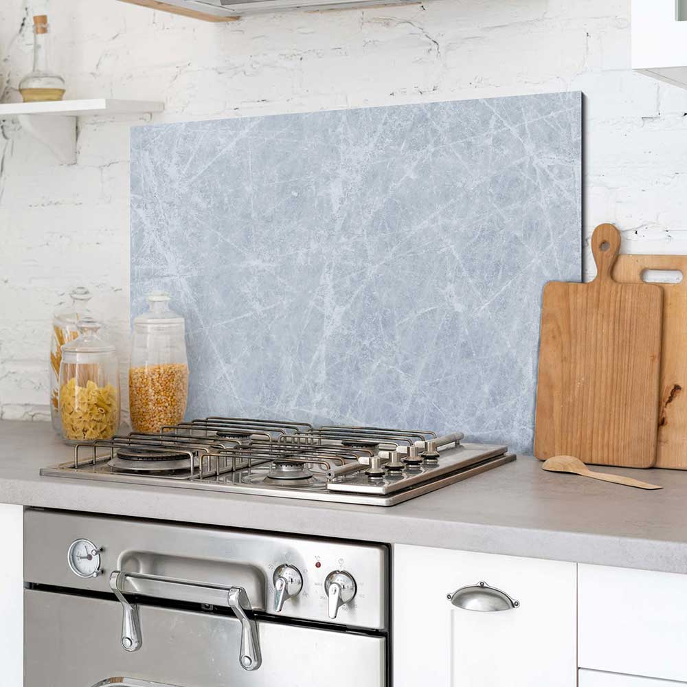 Paraschizzi cucina in alluminio Marmo Grigio
