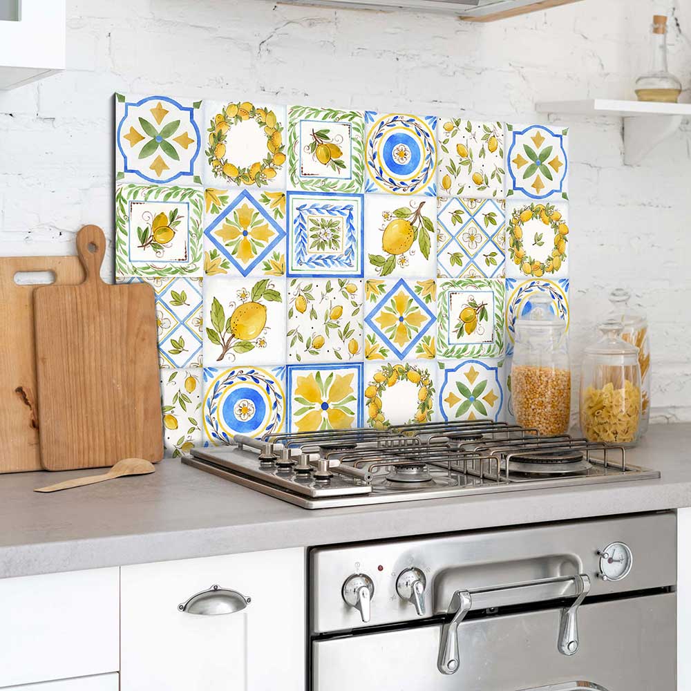 Paraschizzi cucina in alluminio Provenza Limoni