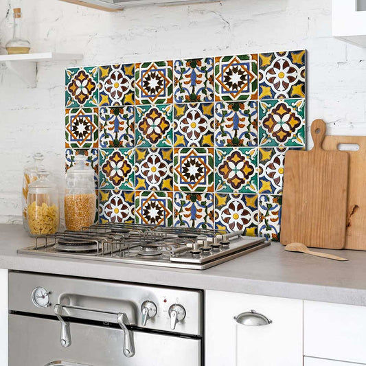 Paraschizzi cucina in alluminio Piastrelle