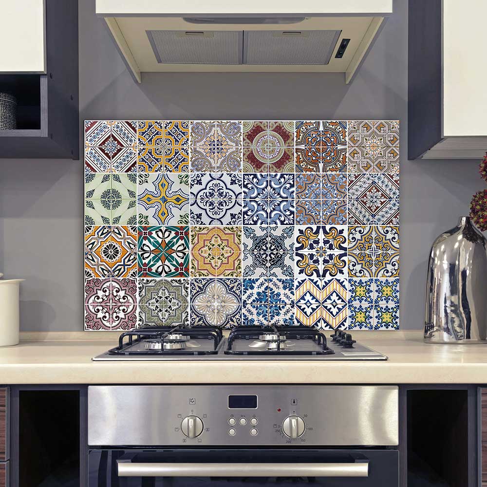 Paraschizzi cucina in alluminio Azulejos