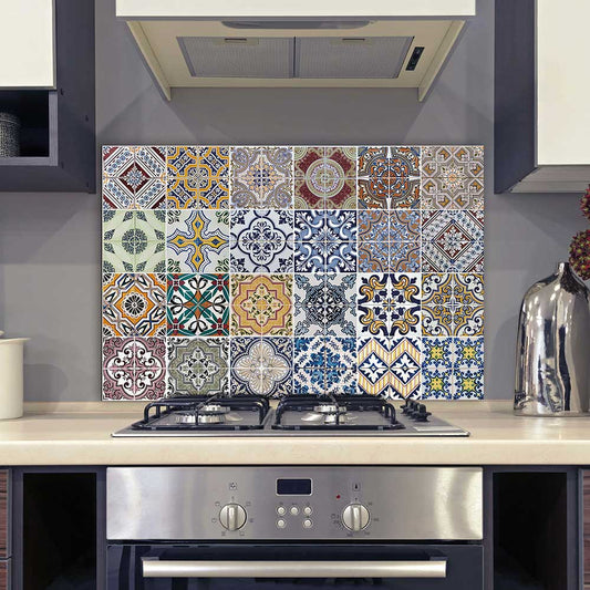Paraschizzi cucina in alluminio Azulejos