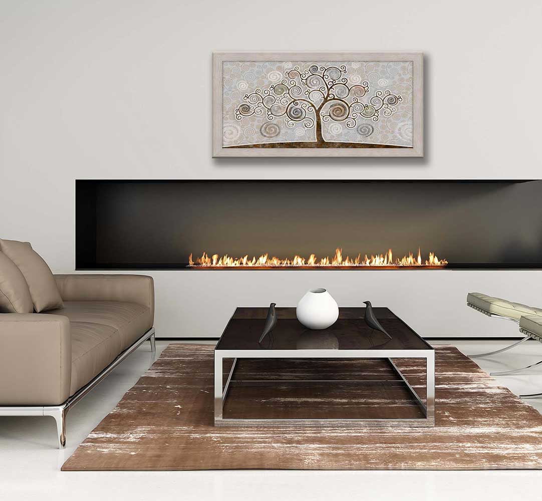 Quadro Albero della Vita con cornice beige moderno