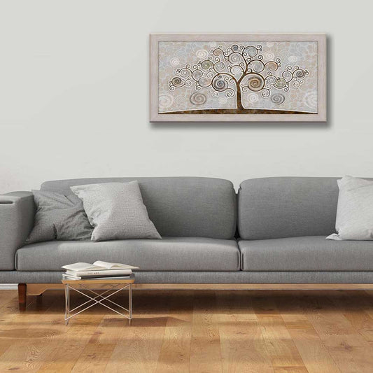 Quadro Albero della Vita con cornice beige moderno