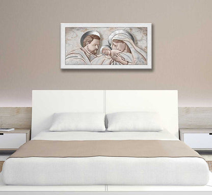 Quadro religioso Kiss Ceramic con cornice grigia moderno