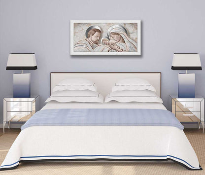 Quadro religioso Kiss Ceramic con cornice grigia moderno