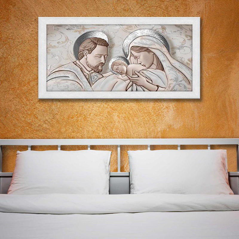 Quadro religioso Kiss Ceramic con cornice grigia moderno