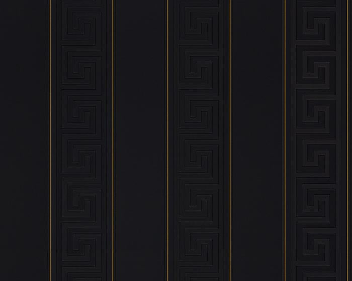 Carta da parati Versace Greek Key Righe Nere