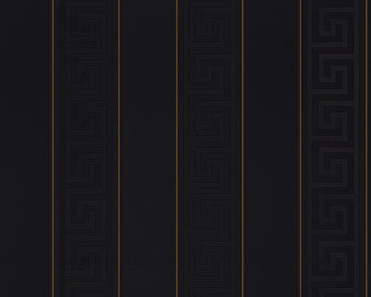 Carta da parati Versace Greek Key Righe Nere