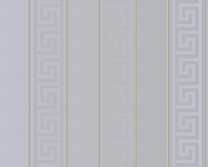 Carta da parati Versace Greek Key Righe Argento