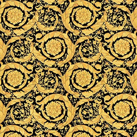 Carta da parati Versace Barocco Gold & Black