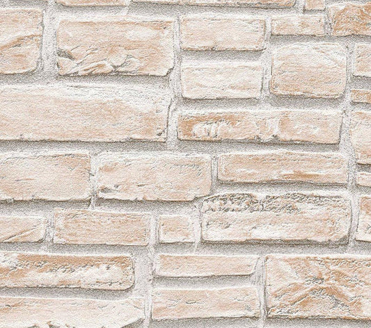 Carta da parati Mattoni Irregolari Beige