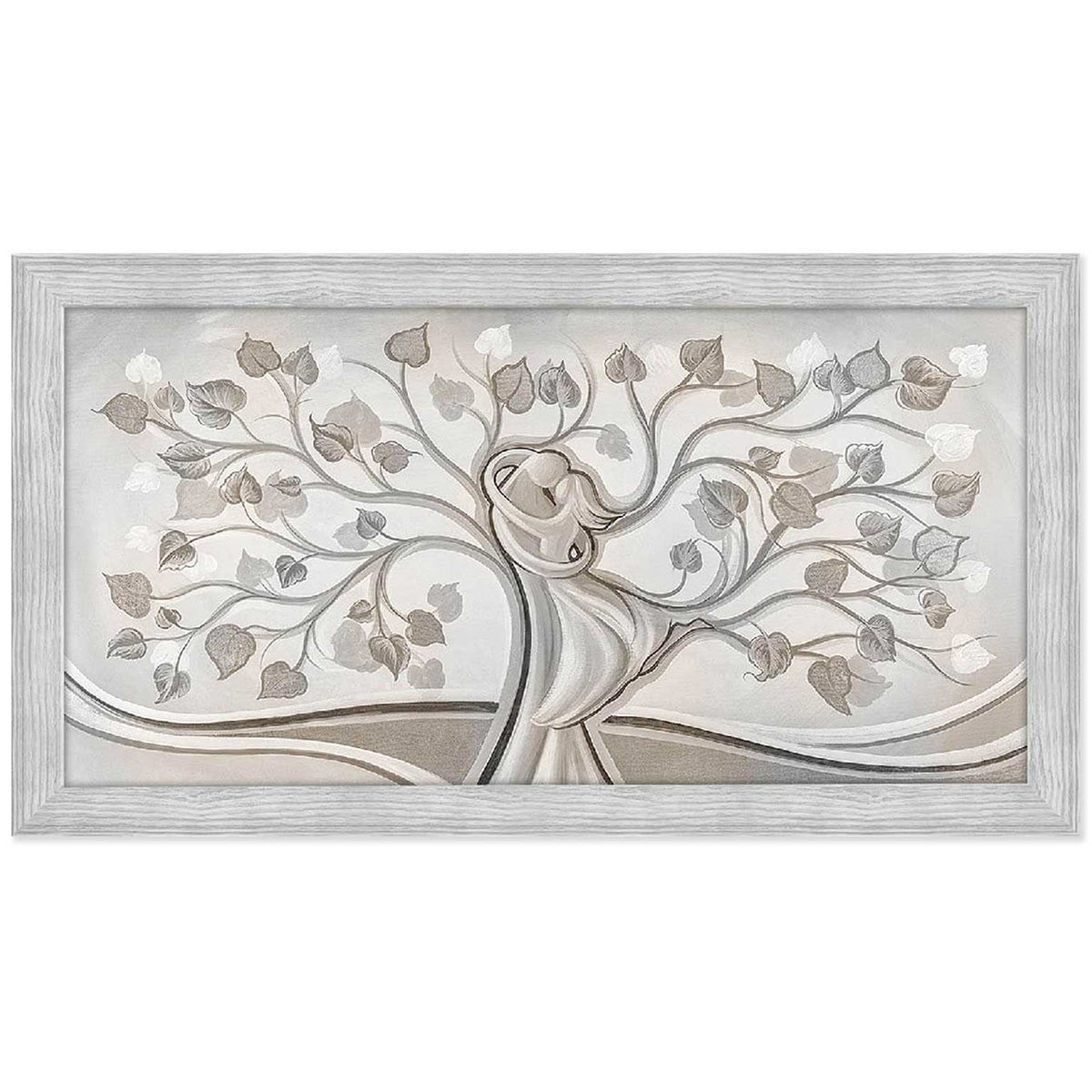 Quadro Abbraccio nell'Albero con cornice grigia moderno