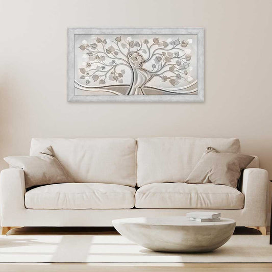 Quadro Abbraccio nell'Albero con cornice grigia moderno