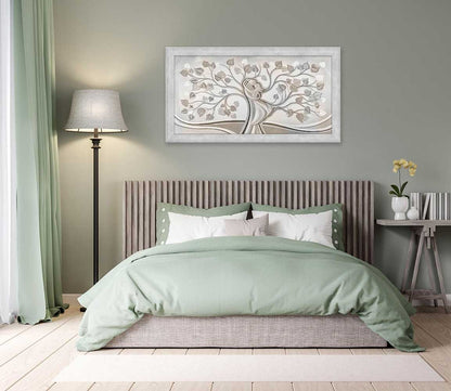 Quadro Abbraccio nell'Albero con cornice grigia moderno