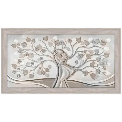 Quadro Abbraccio nell'Albero con cornice beige moderno