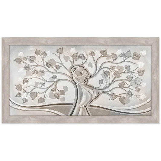Quadro Abbraccio nell'Albero con cornice beige moderno