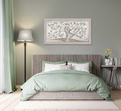 Quadro Abbraccio nell'Albero con cornice beige moderno