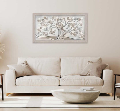 Quadro Abbraccio nell'Albero con cornice beige moderno
