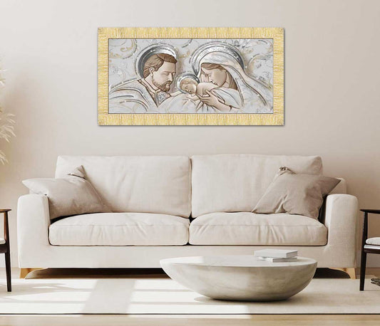 Quadro su tela Kiss Ceramic con glitter e cornice oro