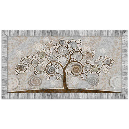 Quadro Albero della Vita con glitter e cornice argento