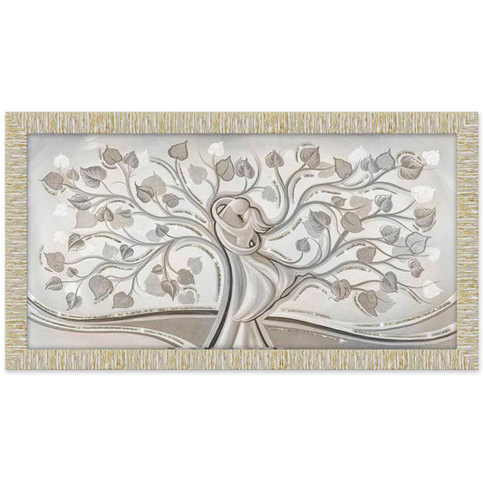 Quadro Abbraccio nell'Albero con glitter e cornice oro