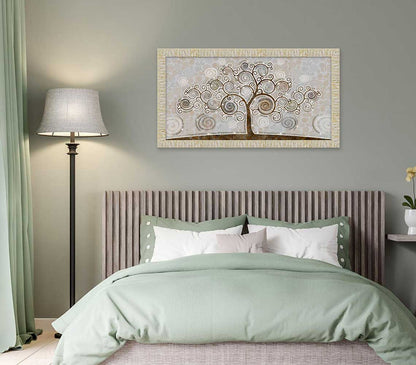 Quadro Albero della Vita con glitter e cornice oro