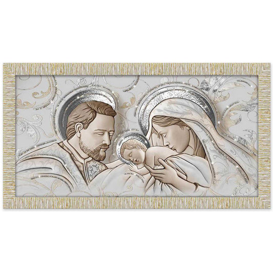 Quadro religioso Kiss Ceramic con glitter e cornice oro