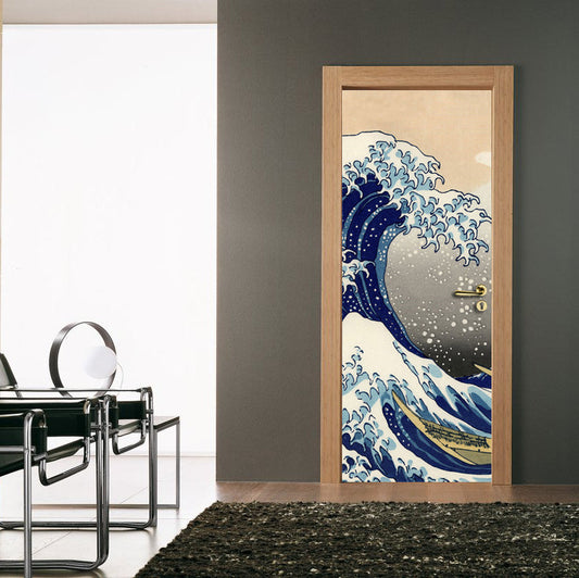 Adesivo per porta La Grande Onda di Hokusai