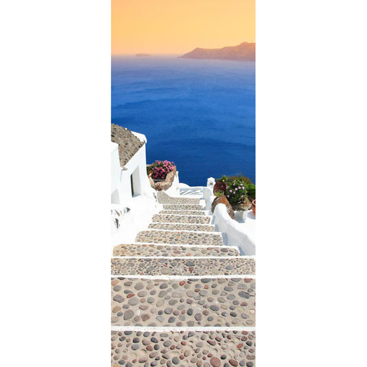 Adesivo per porta Santorini