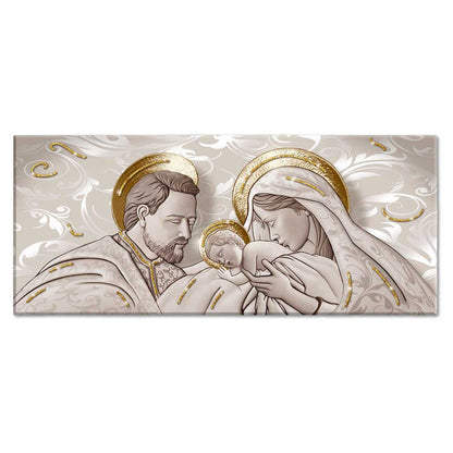 Quadro religioso Kiss Ceramic Brown su tela pvc con glitter