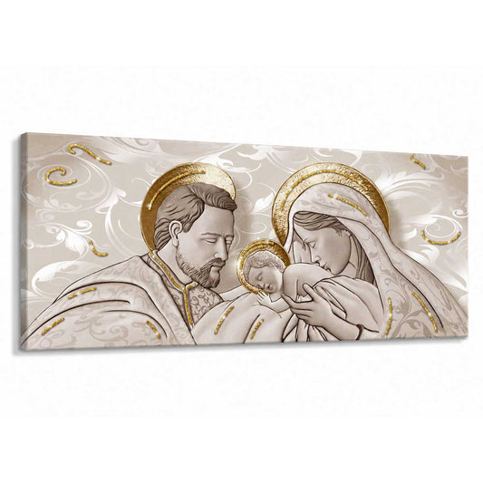 Quadro religioso Kiss Ceramic Brown su tela pvc con glitter