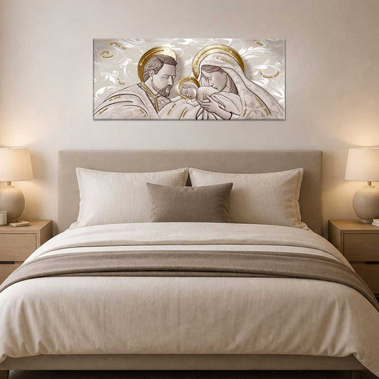 Quadro religioso Kiss Ceramic Brown su tela pvc con glitter