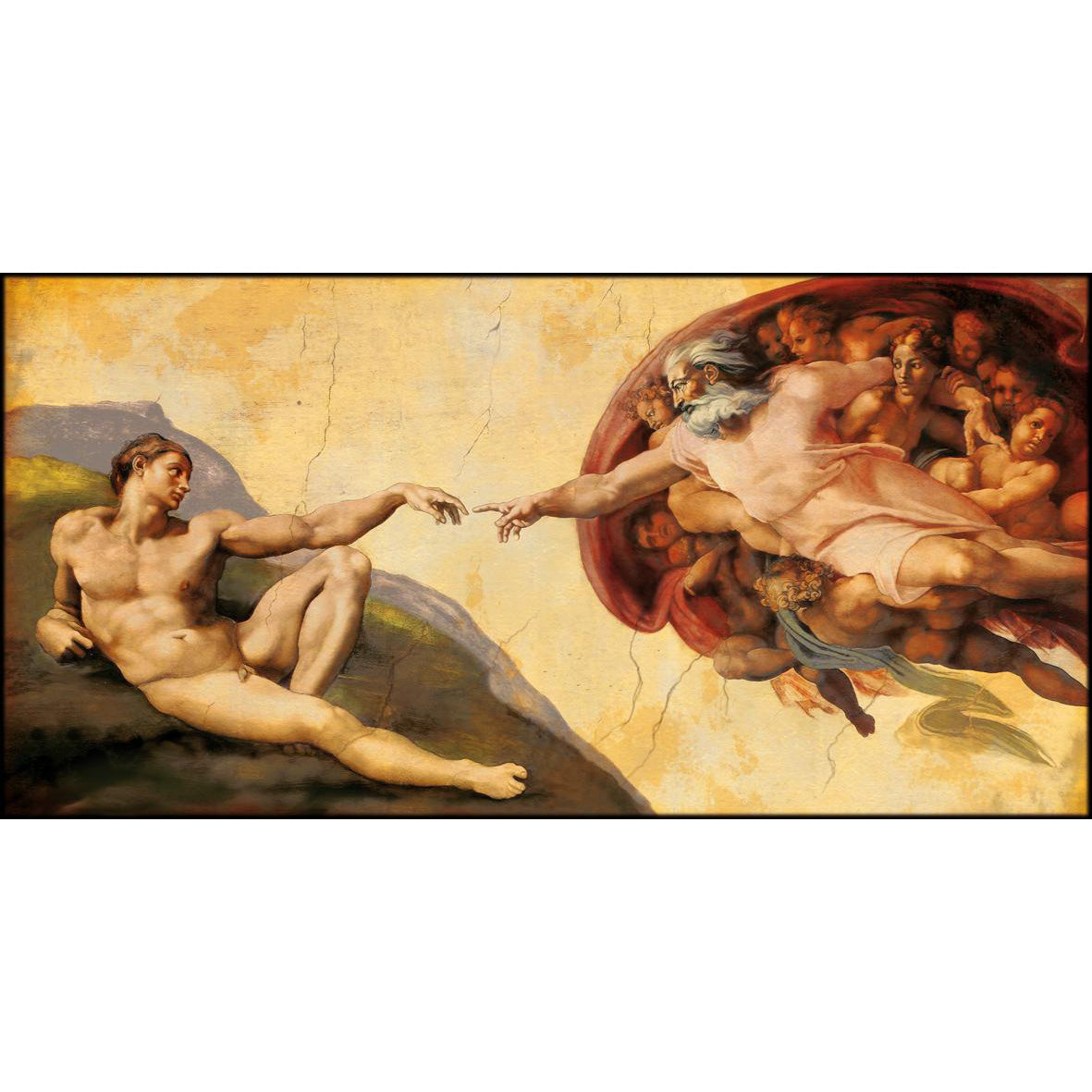 Quadro d’autore Michelangelo La Creazione di Adamo su tela