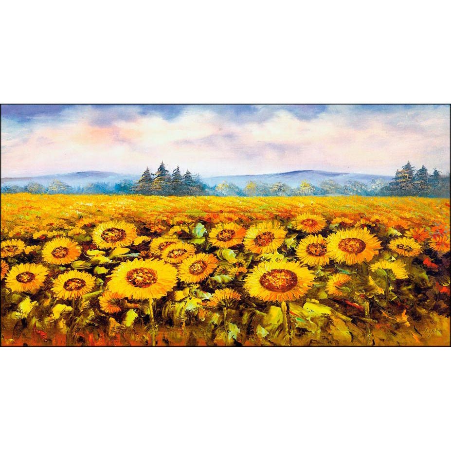 Quadro paesaggio Girasoli su tela