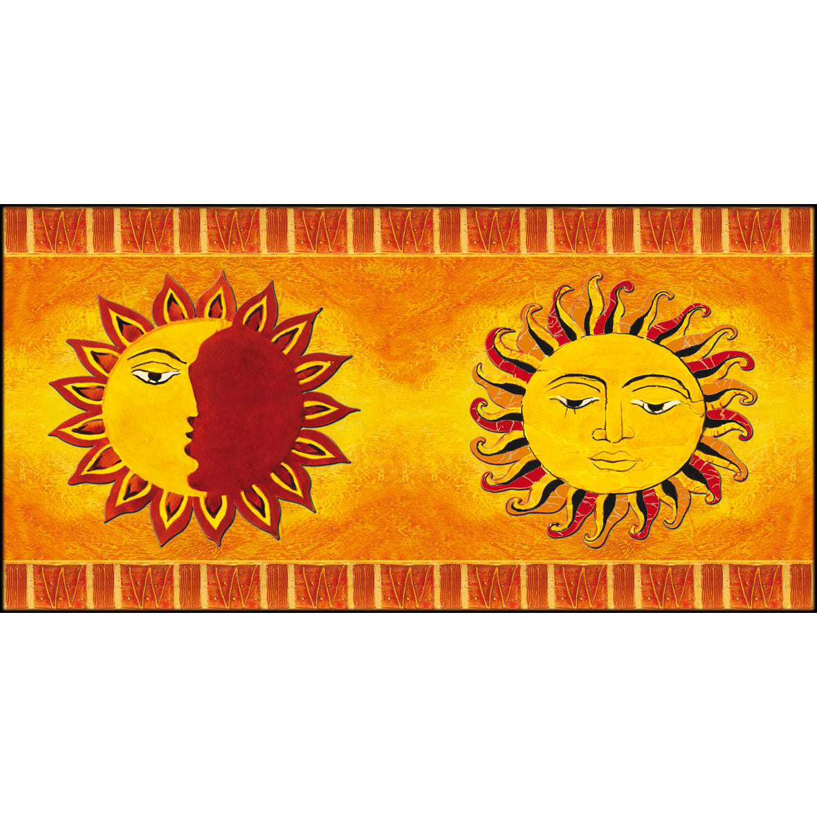 Quadro etnico Sole su tela