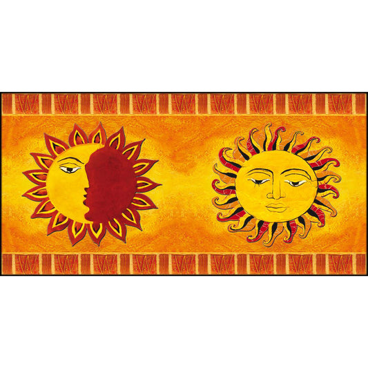 Quadro etnico Sole su tela