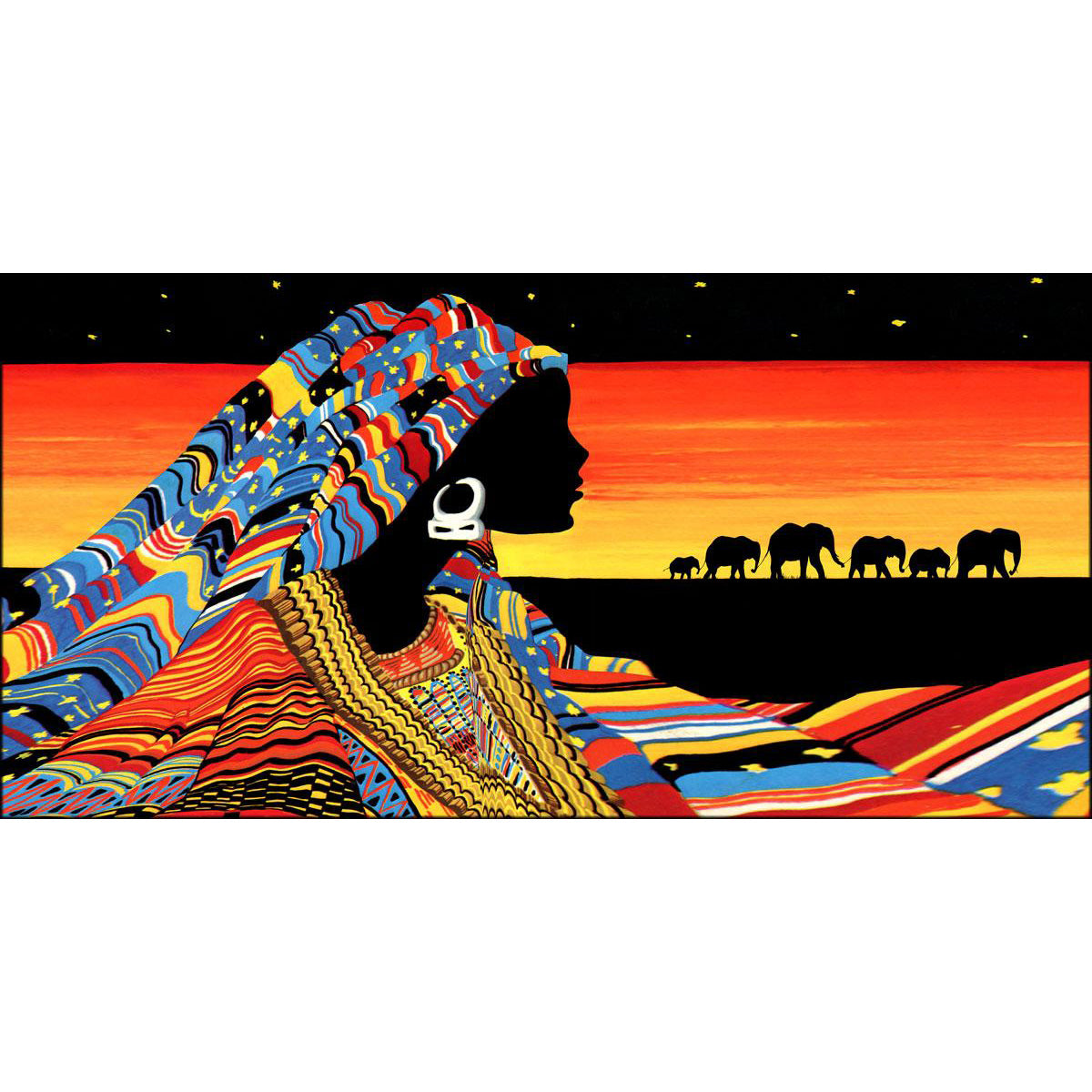 Quadro etnico Donna Masai su tela