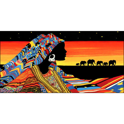 Quadro etnico Donna Masai su tela