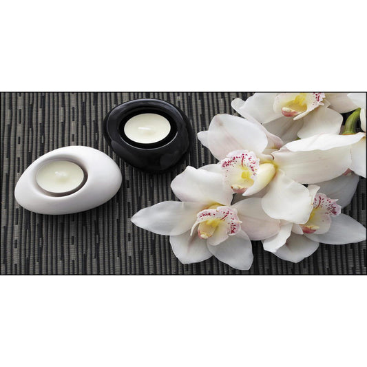 Quadro floreale Orchidee e Candele su tela