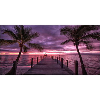 Quadro paesaggio Pink Beach su tela
