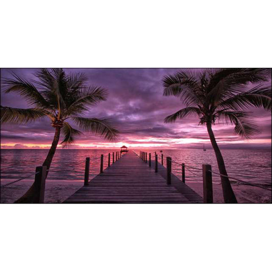 Quadro paesaggio Pink Beach su tela