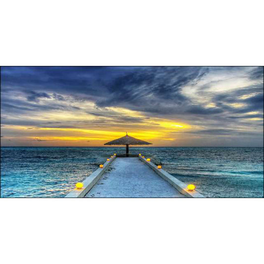 Quadro paesaggio Tramonto Blu su tela
